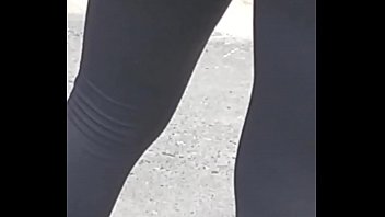 Candid Teen ass in black Leggings nice booty
