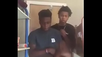 Tall black guy sucks off short Black guy
