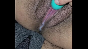 Latina wife has cum oozing out of her pussy as she masturbates