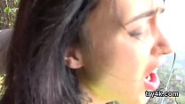 Elegant teenie gives oral pleasure in pov and gets soft pussy fucked